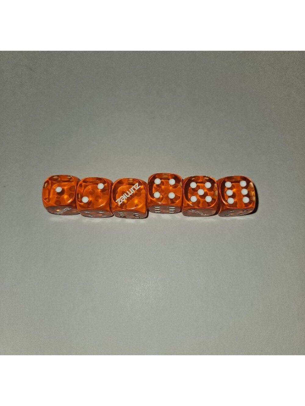 6 Orange White Dice Lot Zumiez Game Replacement Collectible